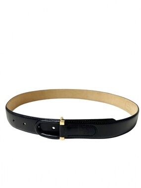 VTG Christian Dior Black Aniline Leather Belt Suede Lined 938-8115-30 Sz 22.5 XS